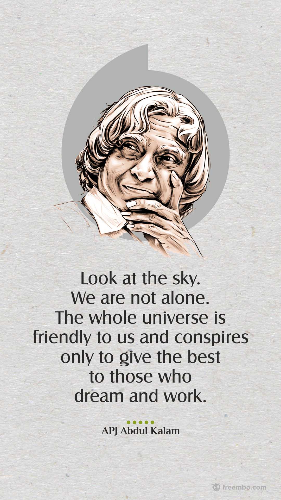 Abdul Kalam Quotes with texture background and abdul kalam painting image in top