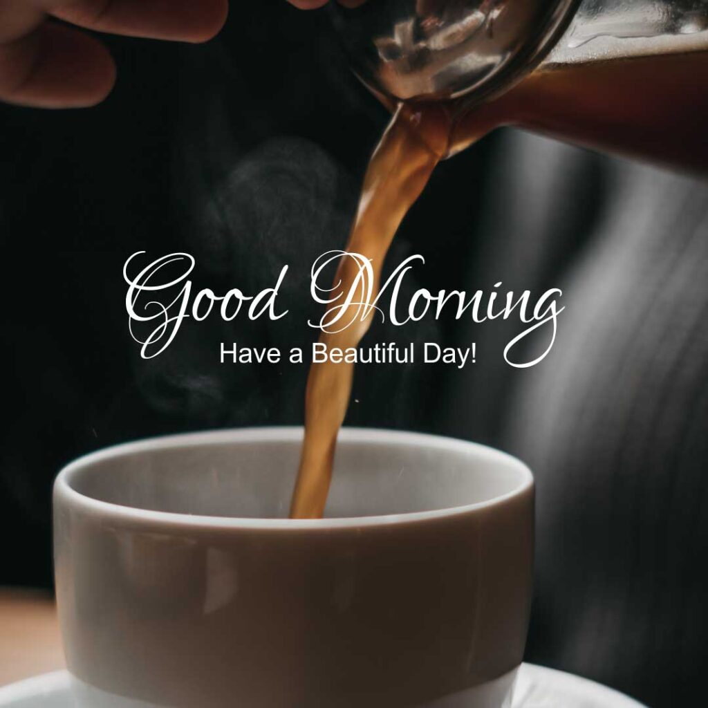 cup of coffee with good morning message