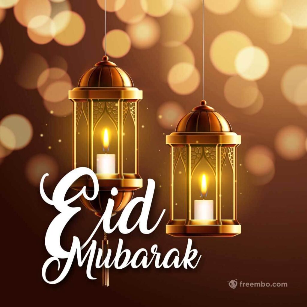 Islamic background Eid Decoration 2023 image, Colorful lantern Lamp hanging design