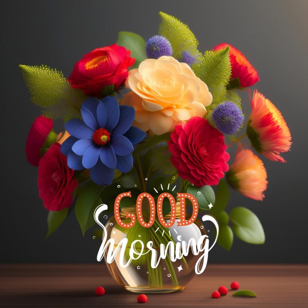 good morning image with basket many flower - freembo