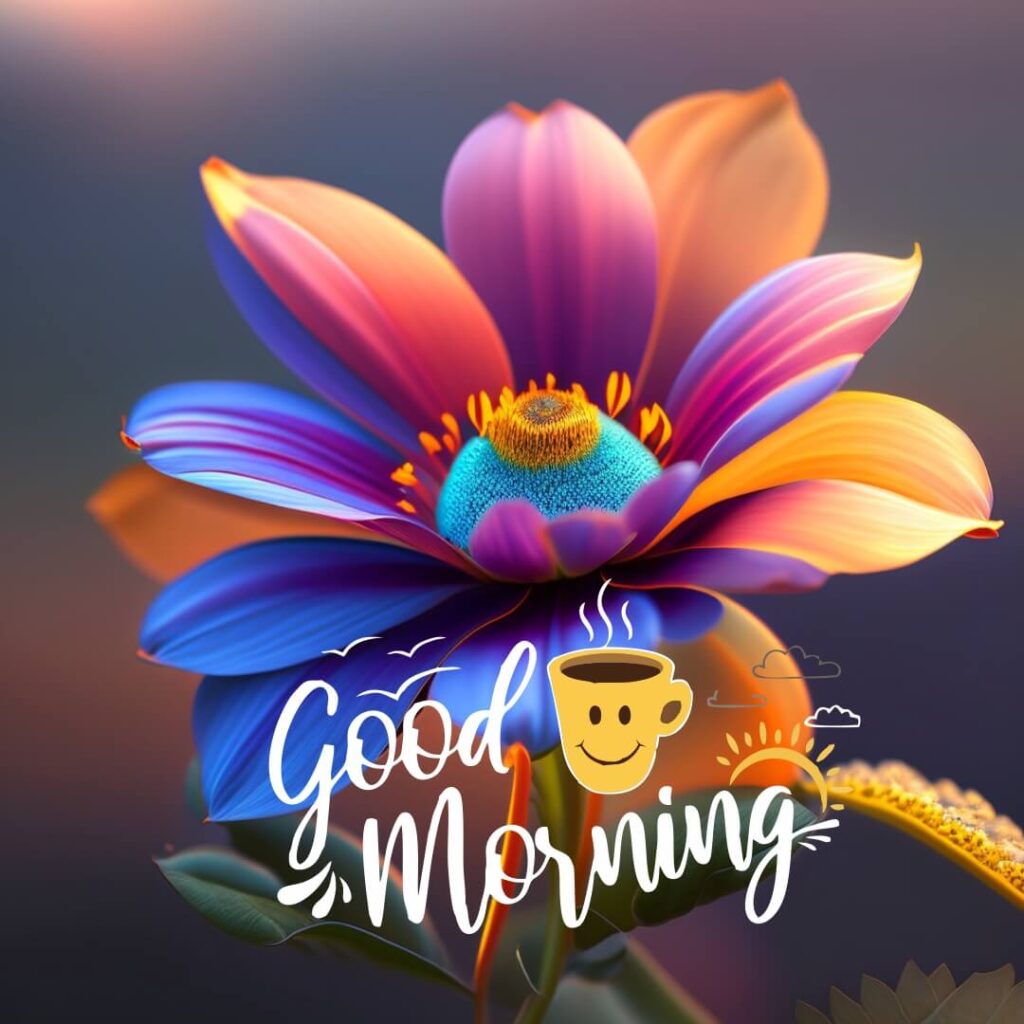 good morning image with colorful flower - freembo