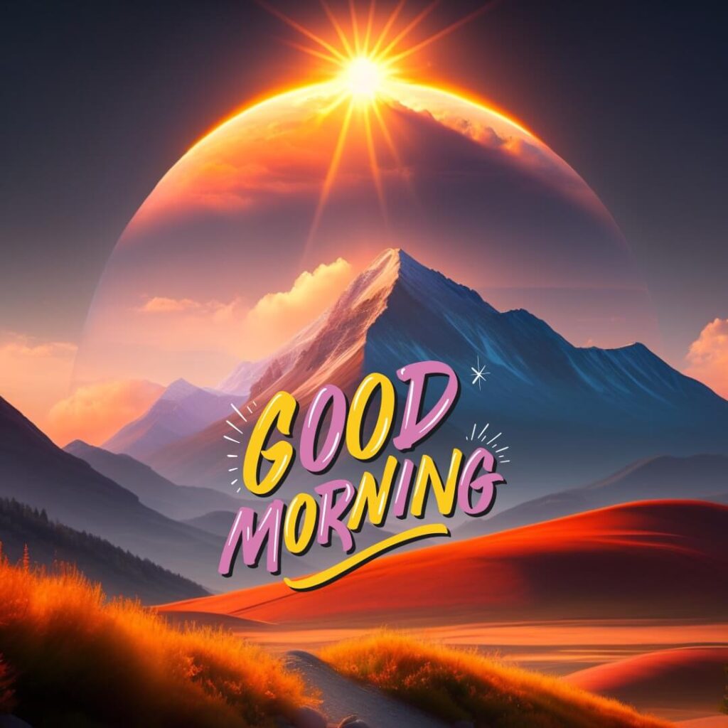 good morning image with mountain sunrise - freembo