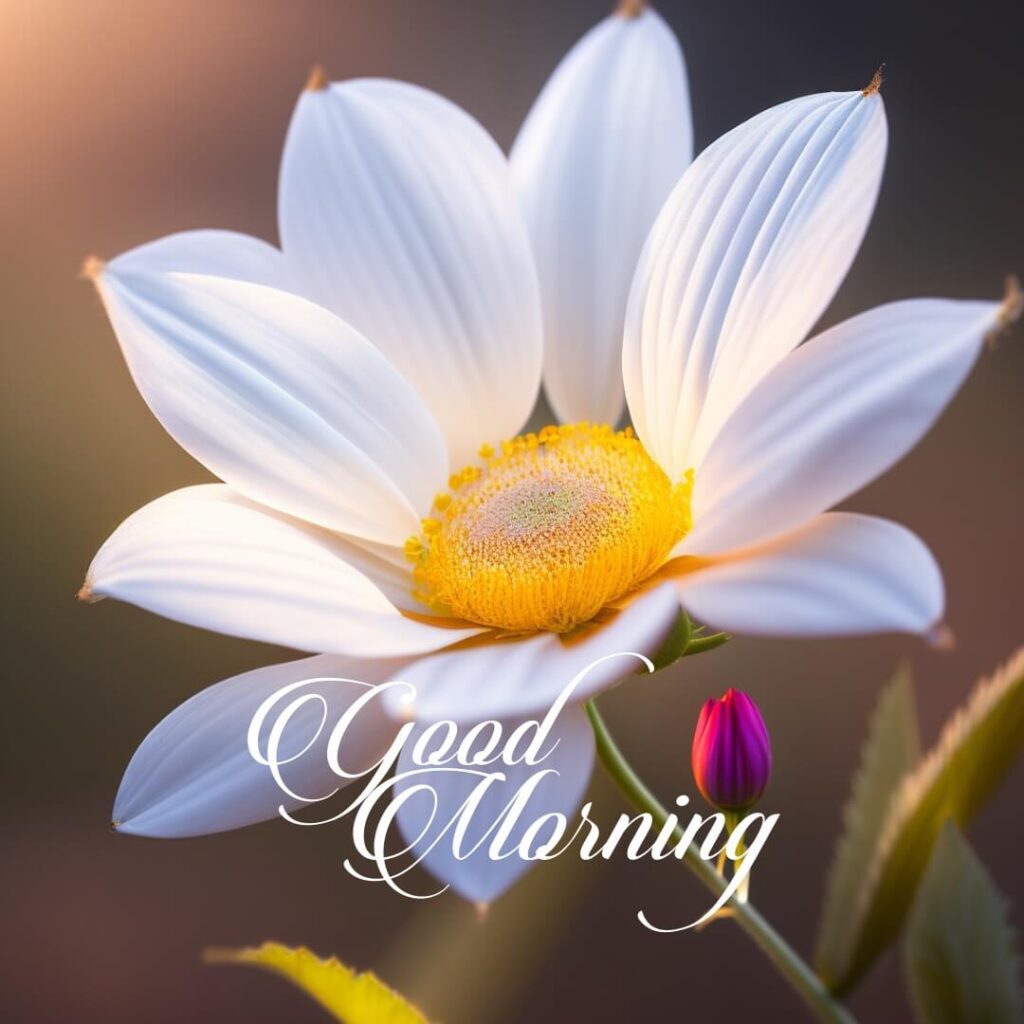 good morning image with nice white flower - freembo