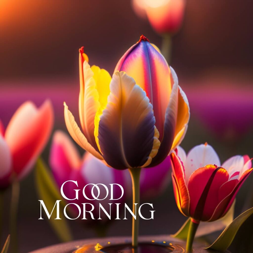 good morning image with tulip flower - freembo